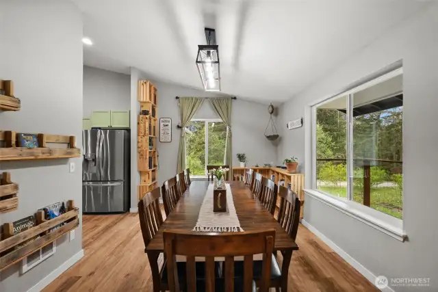 Gaze outdoors through several large picture windows where you will see your own private orchard.