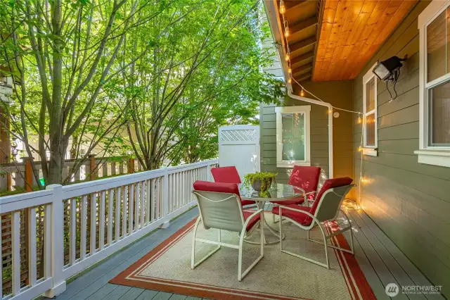 Heated deck near kitchen for outside dining and entertainment