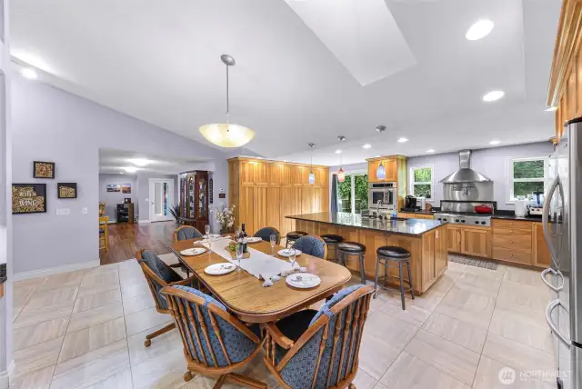 Vaulted ceilings, skylights for natural light. Slider for backyard access from the kitchen.