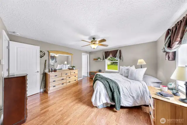 1st Primary suite, with deep closets and bathroom off bedroom.