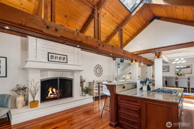 Finest marble fireplace calling attention to comforting mornings and memorable soiree's.
