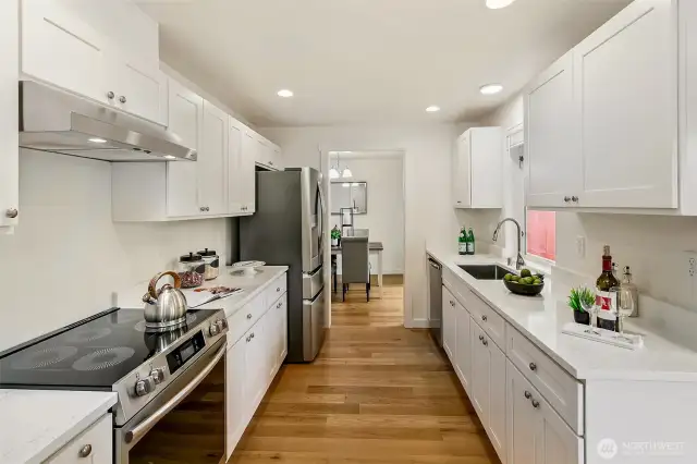Spacious new kitchen with stainless appliances