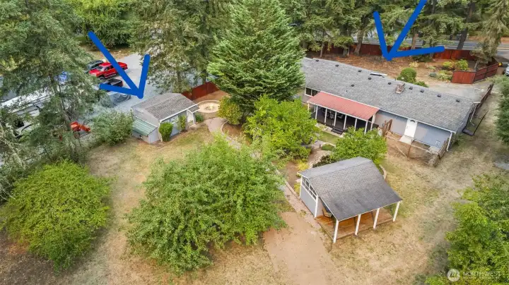 Aerial view of the 1+acre