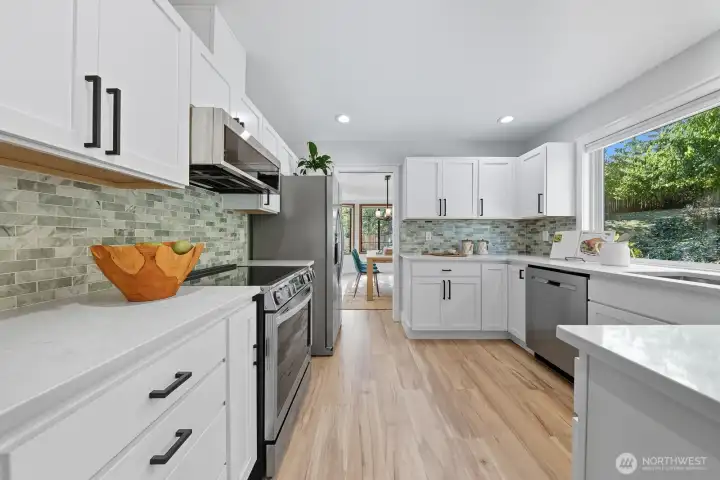 Quartz countertops and newer cabinets