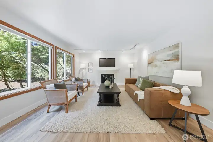 Family room open to the kitchen