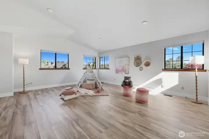 Look at the space and vaulted ceilings!