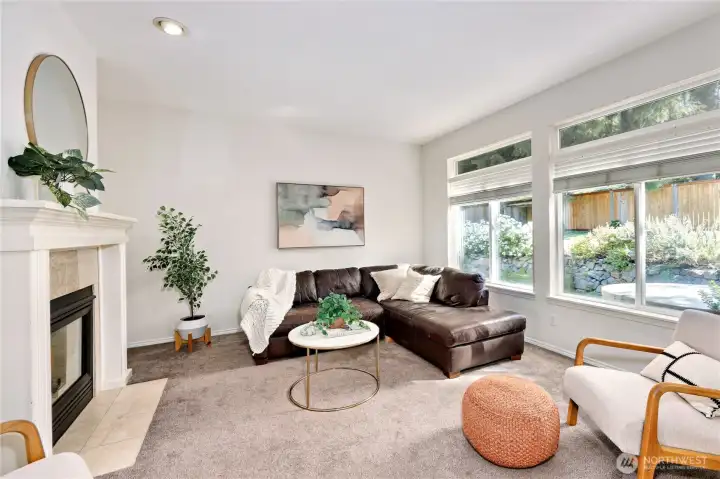 The family room overlooks the backyard and gets wonderful morning light.