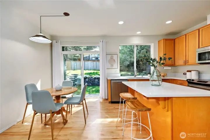 Space for several stools at the island!