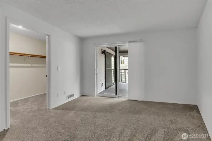 Bedroom with walk in closet