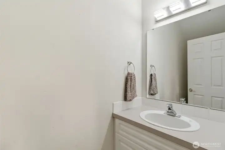 Main floor 1/2 bath for convenience.