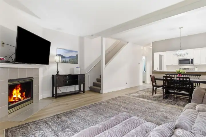 Gas fireplace, perfect for those long winter months.