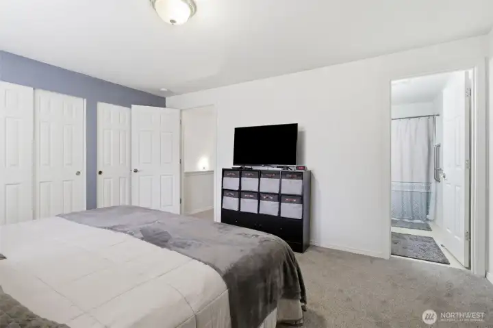 Double closets for great storage.