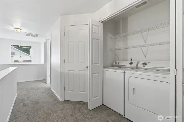 Laundry conveniently located between the bedrooms. No walking the stairs with laundry!