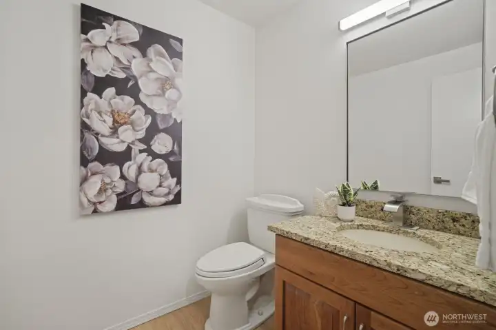 Remodeled main level half bath.