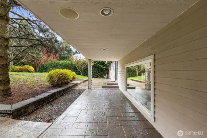 Backyard patio covered