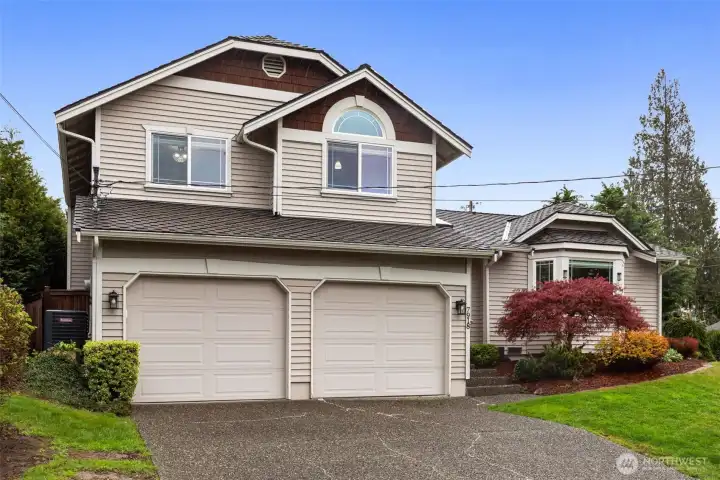 2 car garage, traditional street appeal on a quiet street.
