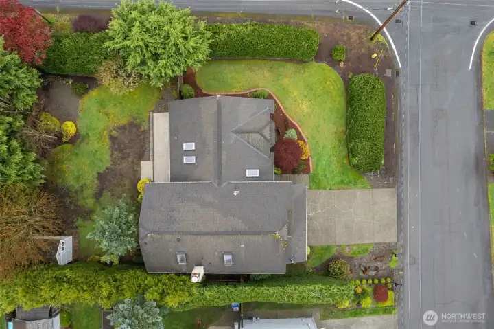 A birdseye view of the lot.