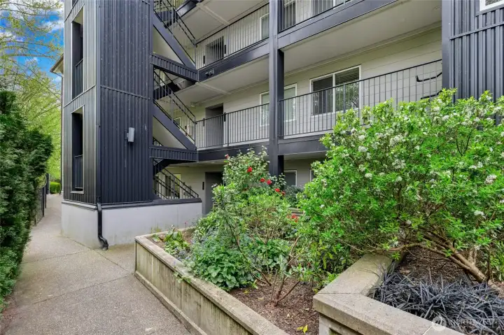 Elevator access from the parking garage or one flight of stairs to get to #202.