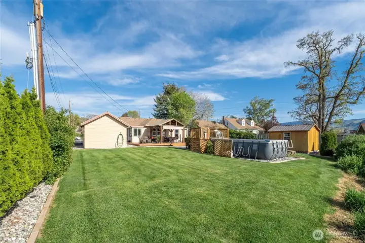 W side of property looking to house