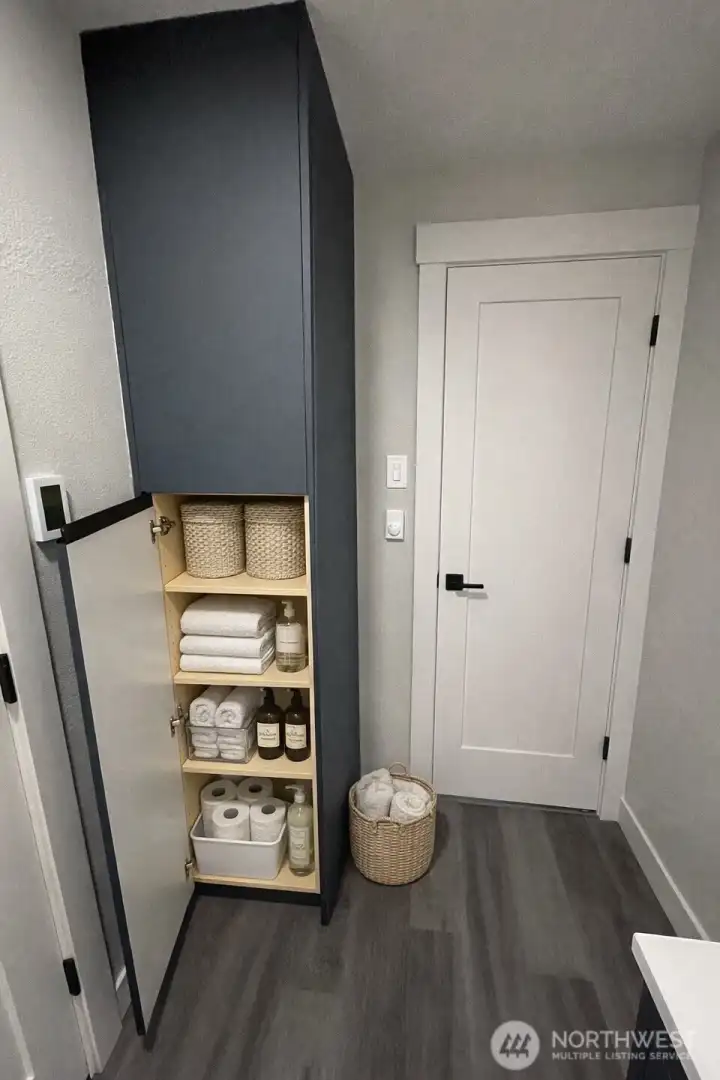 Extra large storage in Jack-n-Jill bathroom. Extra large storage in Jack-n-Jill bathroom.