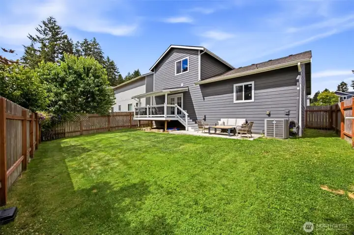 Enjoy seamless indoor-outdoor living with a covered deck, sunny patio, Smart irrigation, and wiring/plumbing already in place for a future hot tub.