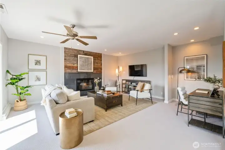 Basement living area perfect for media, playroom, workout, and more! Basement living area perfect for media, playroom, workout, and more!