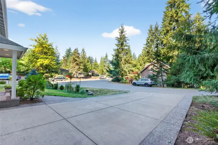 Large, flat driveway