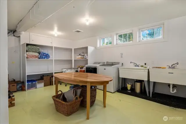 Basement - Laundry room with storage & double utility sink