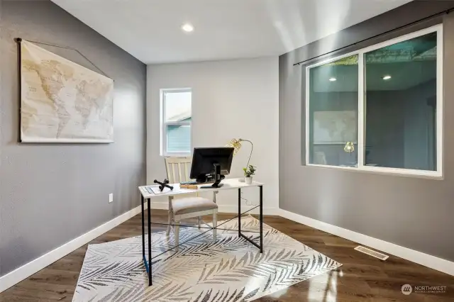 Bonus room staged as an office