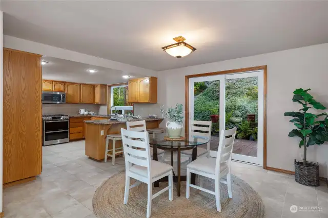 Eat-in kitchen, slider to the back deck for tranquility.