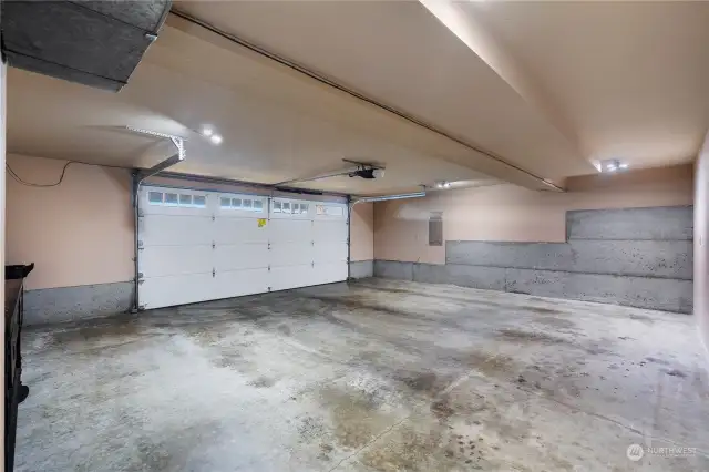 Oversized garage - room for shop benches.