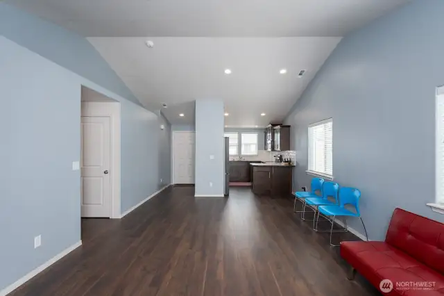 Vaulted ceilings adding to the spaciousness.