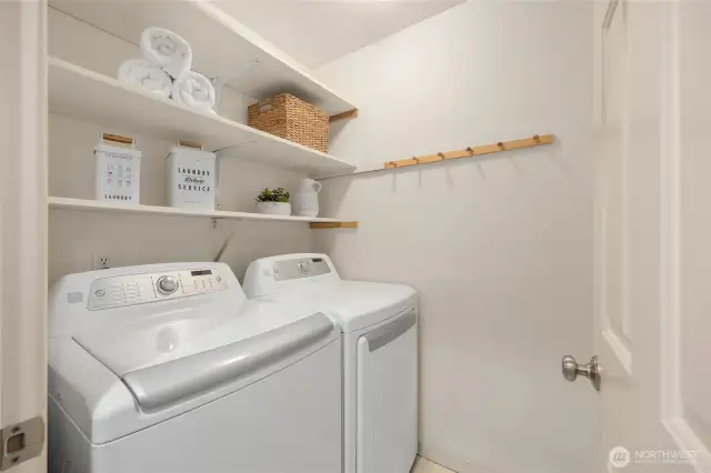 Full-size upstairs laundry