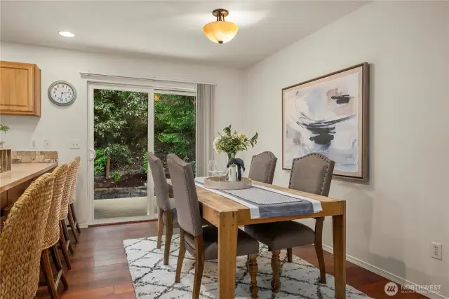 Large slider lets in lots of natural light.