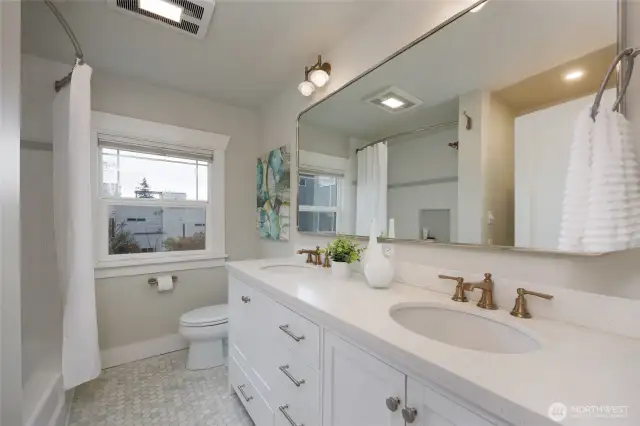 Recently remodeled upstairs full bath