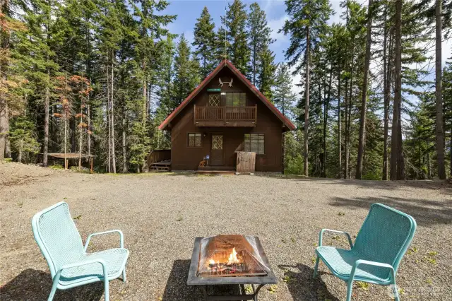 Firepit in backyard