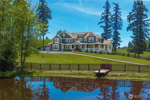 Luxury living in Noble Ridge! Pond has live fish.