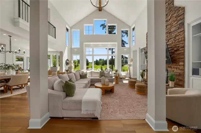 Great room w/29' ceiling.