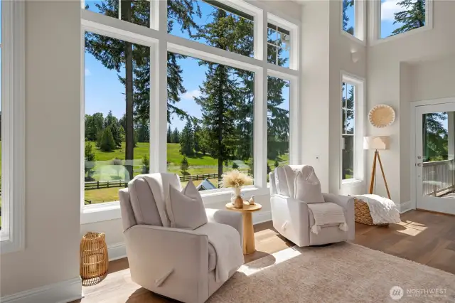 Floor to ceiling windows.