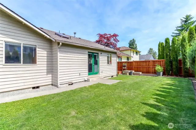 Backyard has planter boxes for your garden.
