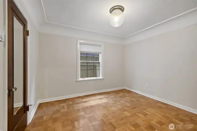 Bedroom has separate closet & new light fixture