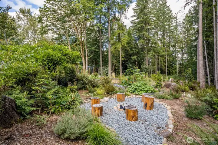 Create lasting memories with family and friends gathered around the cozy firepit
