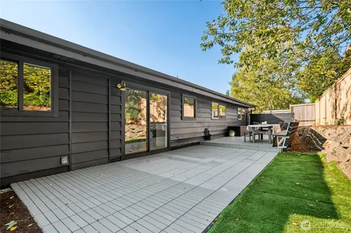 Rear patio and deck area.