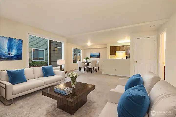 Virtually Stagged Living RM/ Dining RM