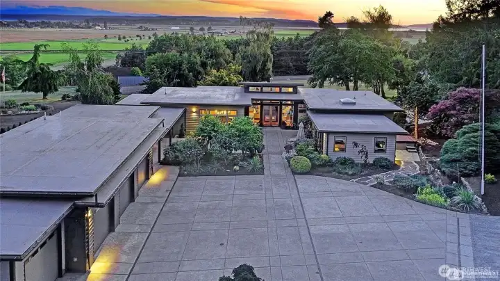 Grand entry with 4 car garage.