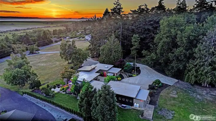 This photo shows the new retaining wall and Aborvitae for added privacy.