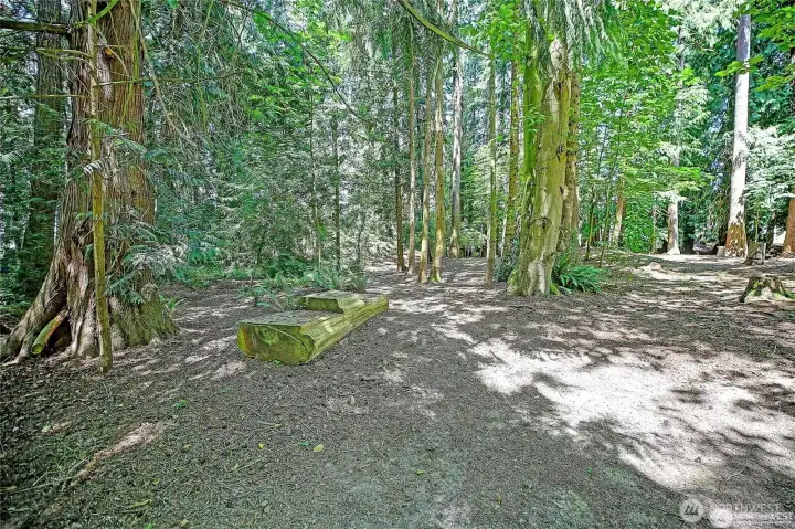 Another view with your outdoor cedar couch.