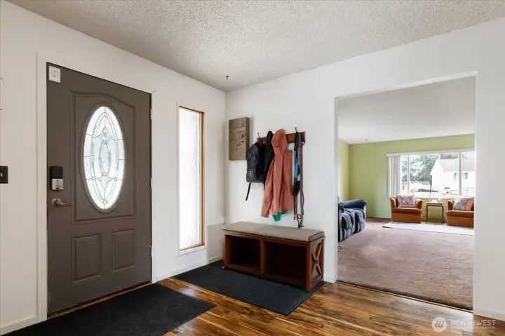 Looking left from the front door you see the living room.