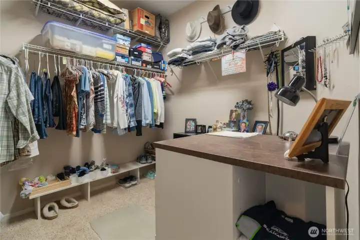 Large walk in closet off main bedroom