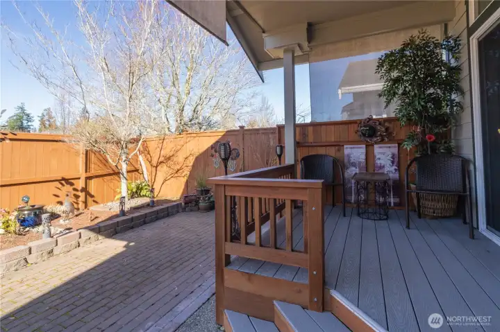 Rear covered porch with trek decking